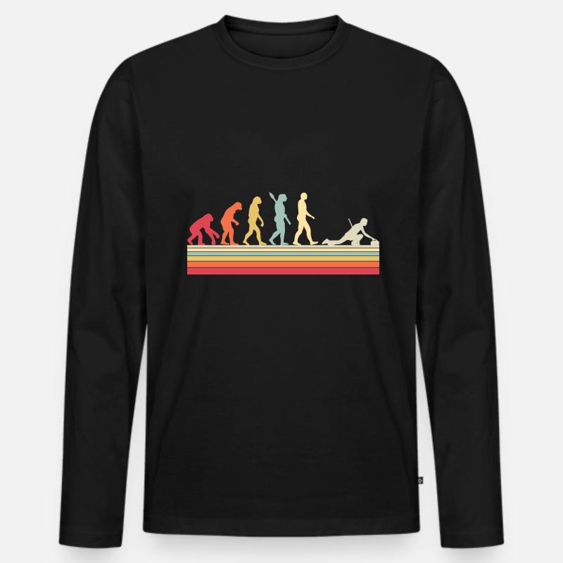 Evolution Curling Team - Männer Premium Bio Langarmshirt - Schwarz