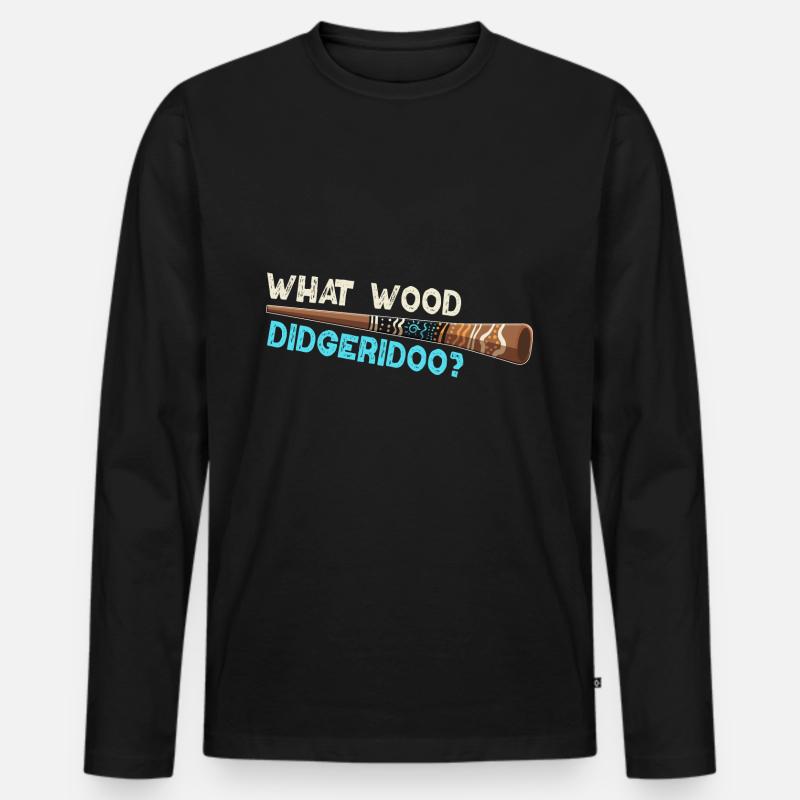 What Wood Didgeridoo? - Männer Premium Bio Langarmshirt - Schwarz