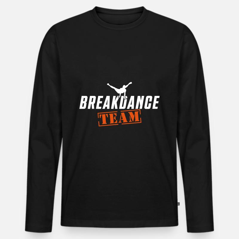 breakdance team - Männer Premium Bio Langarmshirt - Schwarz