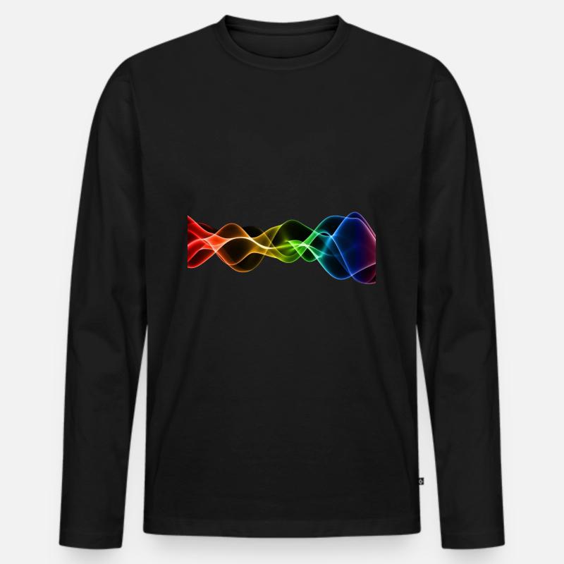 Frequenz Vibration Schwingungen Hertz - Männer Premium Bio Langarmshirt - Schwarz