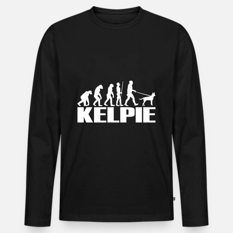 Kelpie Australian Hunde Evolution - Männer Premium Bio Langarmshirt - Schwarz