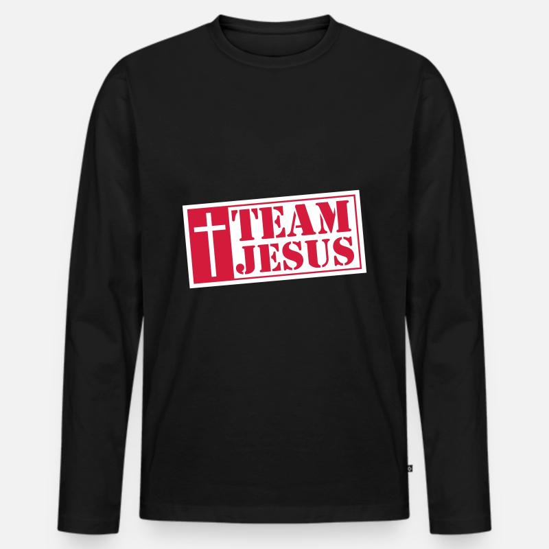 team jesus kreuz - Männer Premium Bio Langarmshirt - Schwarz