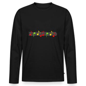 Reggae Music Africa Jamaica Rastafari - Men's Premium Organic Long Sleeve Shirt - black - Front - Nico (187cm)
