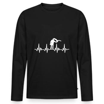 Battement de coeur de fauconnerie Falconer ECG - T-shirt manches longues Premium bio Homme - noir - Devant - Nico (187cm)