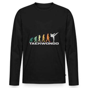 Taekwondo Style rétro - Evolution Man - T-shirt manches longues Premium bio Homme - noir - Devant - Nico (187cm)