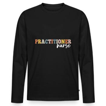 Praticienne Infirmière autorisée Infirmière autorisée IA IAA - T-shirt manches longues Premium bio Homme - noir - Devant - Nico (187cm)
