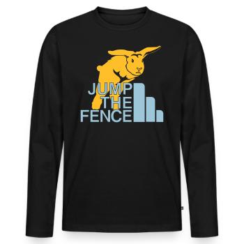 Junmp The Fence - Männer Premium Bio Langarmshirt - Schwarz - Vorne - Nico (187cm)