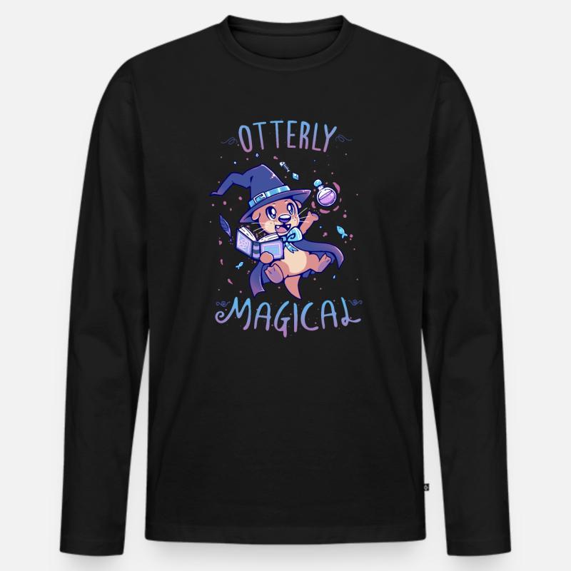 Otterly Magical - Männer Premium Bio Langarmshirt - Schwarz