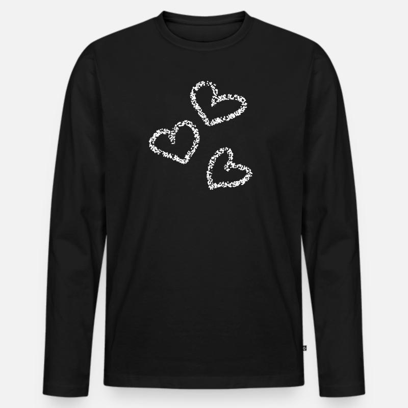 Herzen Herz - Männer Premium Bio Langarmshirt - Schwarz