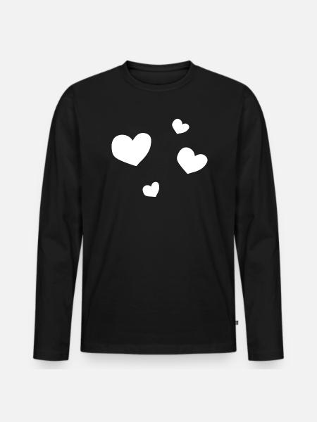 four hearts - Men's Premium Organic Long Sleeve Shirt - black