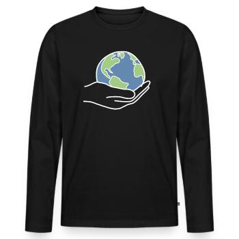 Changement climatique Changement climatique - T-shirt manches longues Premium bio Homme - noir - Devant - Nico (187cm)