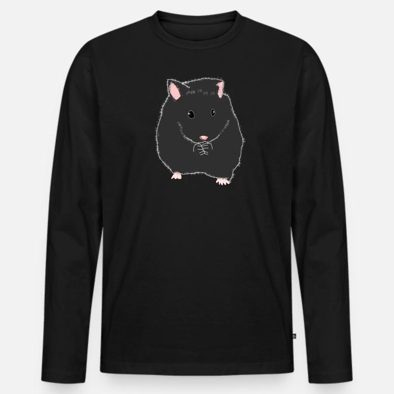Hamster Tier - Männer Premium Bio Langarmshirt - Schwarz