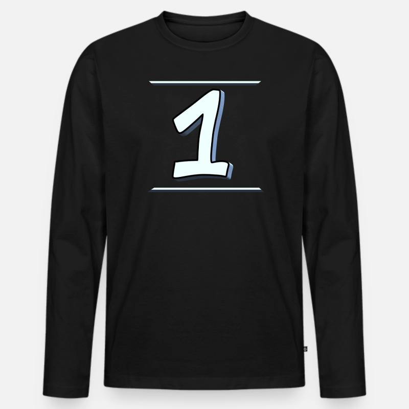 Eins Team - Männer Premium Bio Langarmshirt - Schwarz