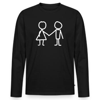 Amour amour amour - T-shirt manches longues Premium bio Homme - noir - Devant - Nico (187cm)