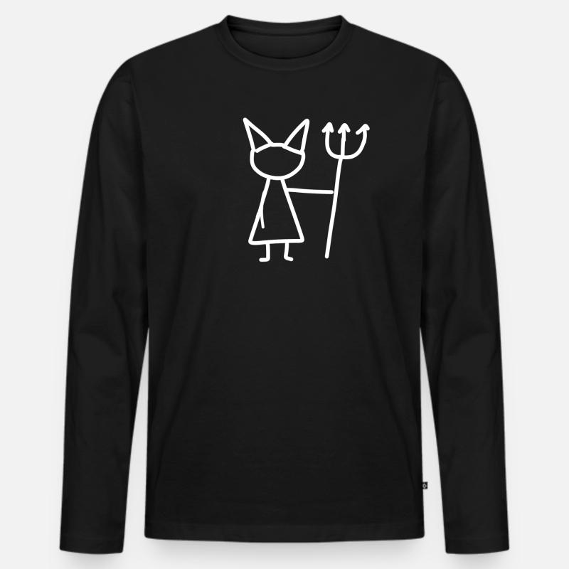 Teufel gemein - Männer Premium Bio Langarmshirt - Schwarz