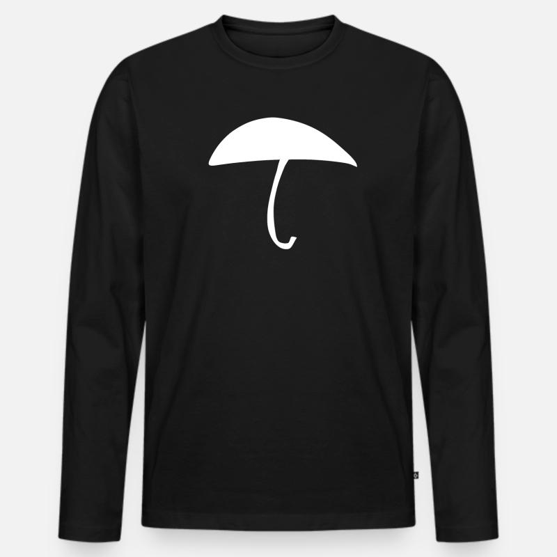 Regenschirm Regen - Männer Premium Bio Langarmshirt - Schwarz