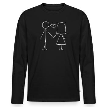 Dear lovers - Men's Premium Organic Long Sleeve Shirt - black - Front - Nico (187cm)