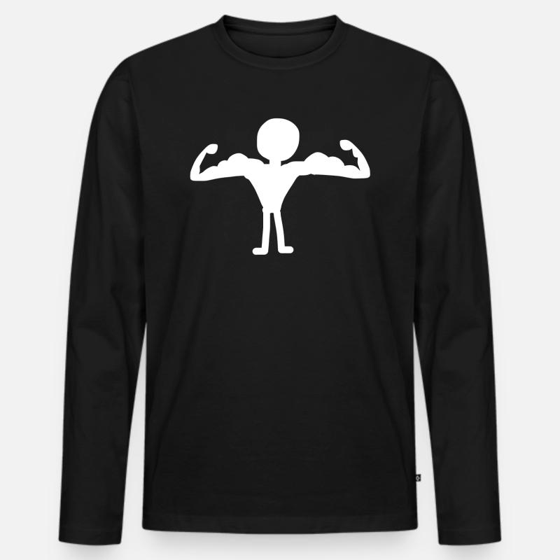 starker Mann - Männer Premium Bio Langarmshirt - Schwarz