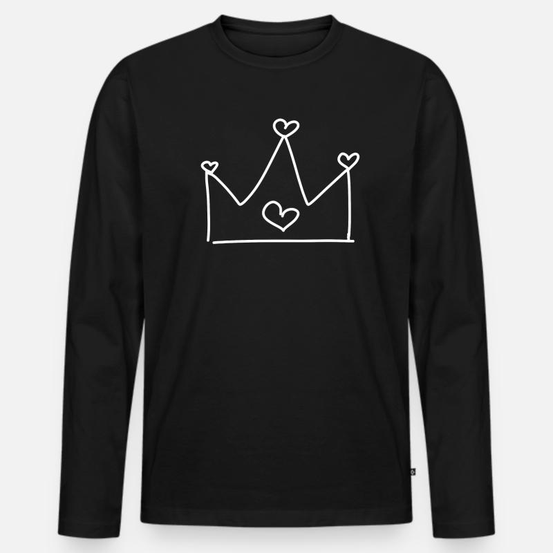 krone symbol - Männer Premium Bio Langarmshirt - Schwarz