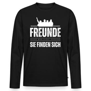 Beste Freunde FREUND Kumpel Kumpels - Männer Premium Bio Langarmshirt - Schwarz - Vorne - Nico (187cm)