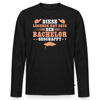Studium bestanden Bachelor Abschluss 2025 - Männer Premium Bio Langarmshirt - Schwarz - Vorne - Nico (187cm)