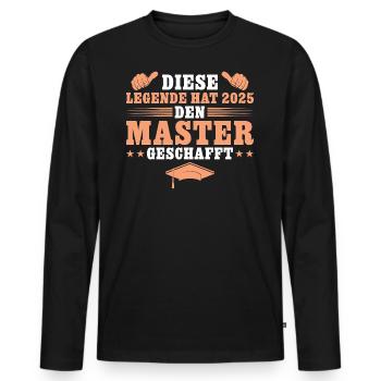 Studium bestanden Master Abschluss 2025 - Männer Premium Bio Langarmshirt - Schwarz - Vorne - Nico (187cm)