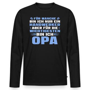 Handwerker Opa Vatertag - Männer Premium Bio Langarmshirt - Schwarz - Vorne - Nico (187cm)