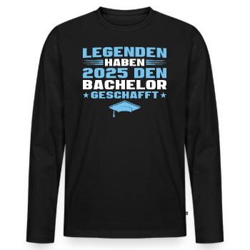 Studium Abschluss Bachelor 2025 - Männer Premium Bio Langarmshirt - Schwarz - Vorne - Nico (187cm)