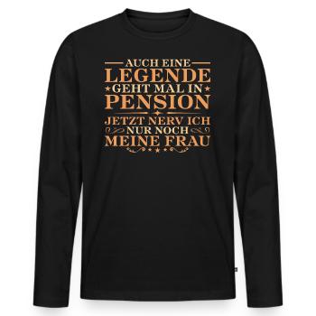 Pensionierter Beamter Ehemann Pensionär - Männer Premium Bio Langarmshirt - Schwarz - Vorne - Nico (187cm)
