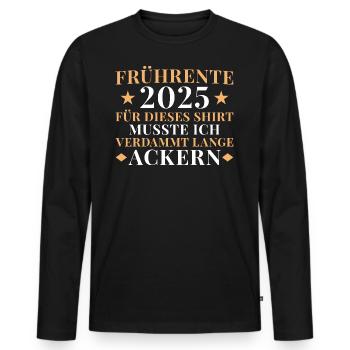 Altersteilzeit Frührente 2025 - Männer Premium Bio Langarmshirt - Schwarz - Vorne - Nico (187cm)