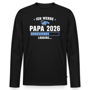 Papa 2026 Werdender Vater - Männer Premium Bio Langarmshirt - Schwarz - Vorne - Nico (187cm)