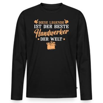 Bester Handwerker der Welt Kfz Mechatroniker - Männer Premium Bio Langarmshirt - Schwarz - Vorne - Nico (187cm)