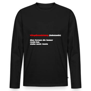 Pflegedienstleitung Krankenschwester Definition - Männer Premium Bio Langarmshirt - Schwarz - Vorne - Nico (187cm)