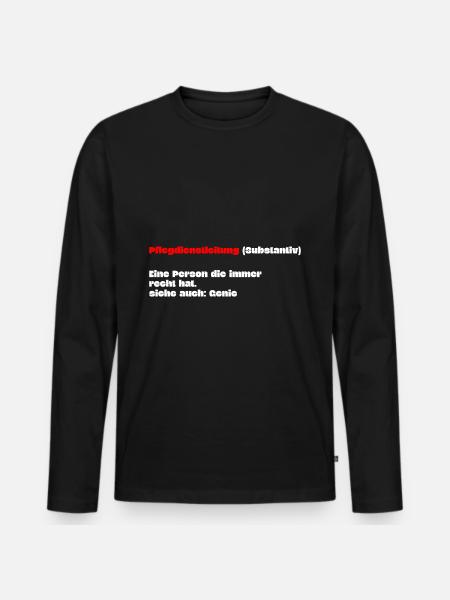 Pflegedienstleitung Krankenschwester Definition - Männer Premium Bio Langarmshirt - Schwarz