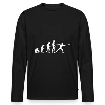 Evolution Disc Golf - Men's Premium Organic Long Sleeve Shirt - black - Front - Nico (187cm)