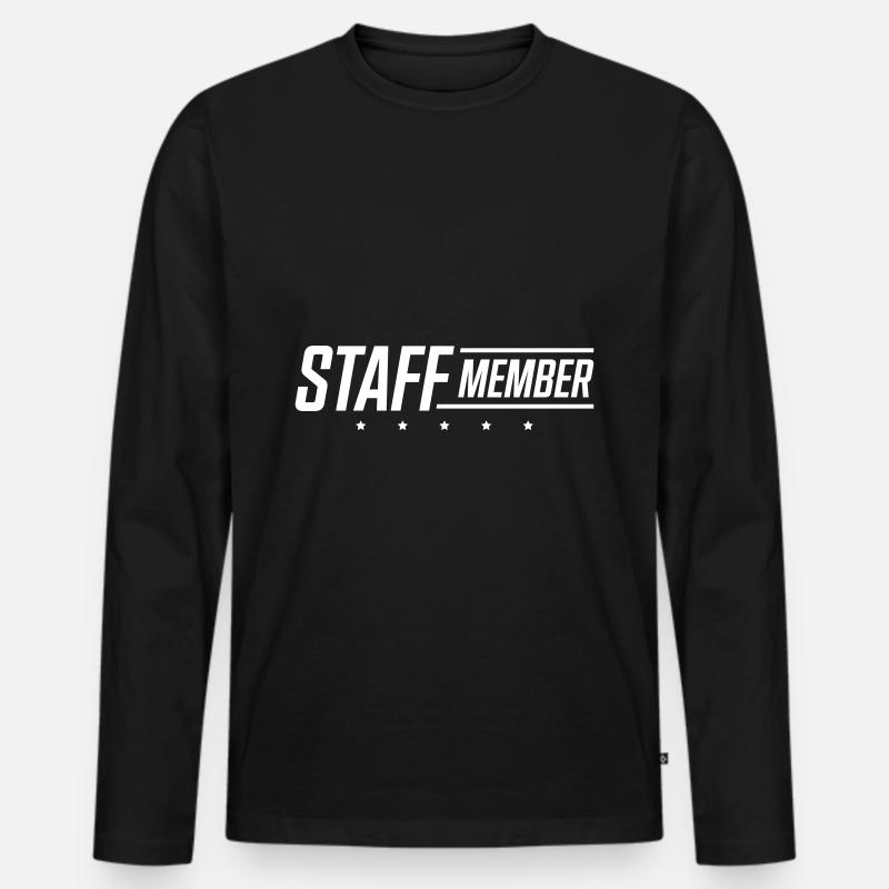 staff member - Männer Premium Bio Langarmshirt - Schwarz