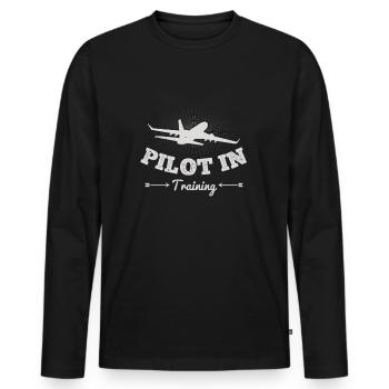 Pilot In Training - ZinSpira - Men's Premium Organic Long Sleeve Shirt - black - Front - Nico (187cm)