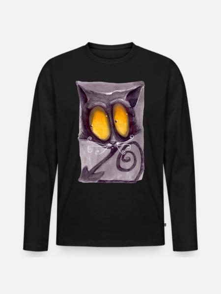 Serial Cat 22 - Men's Premium Organic Long Sleeve Shirt - black