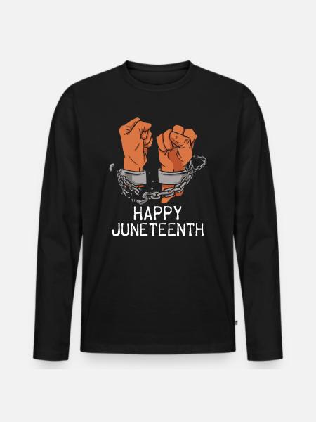 Happy Juneteenth Break Shackles Chain - Men's Premium Organic Long Sleeve Shirt - black