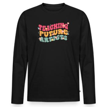 Zukünftige Künstler Unterrichten Blumen Garten - Männer Premium Bio Langarmshirt - Schwarz - Vorne - Nico (187cm)