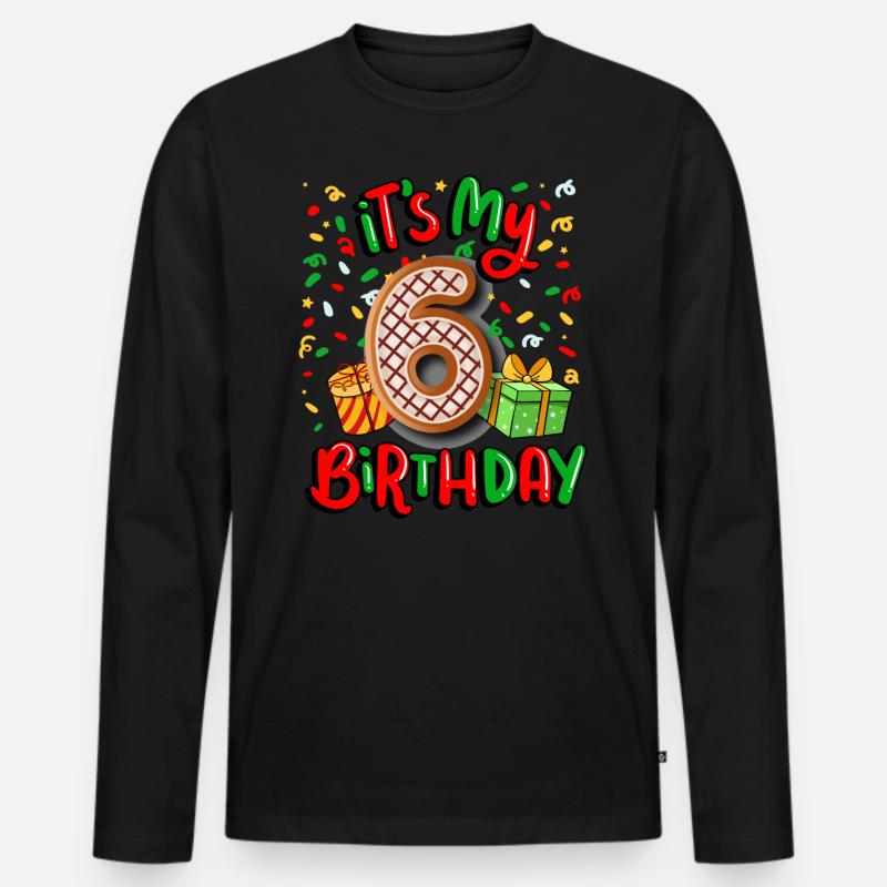 Es Ist Mein 6. Geburtstag Weihnachtsgeschenk 6. - Männer Premium Bio Langarmshirt - Schwarz