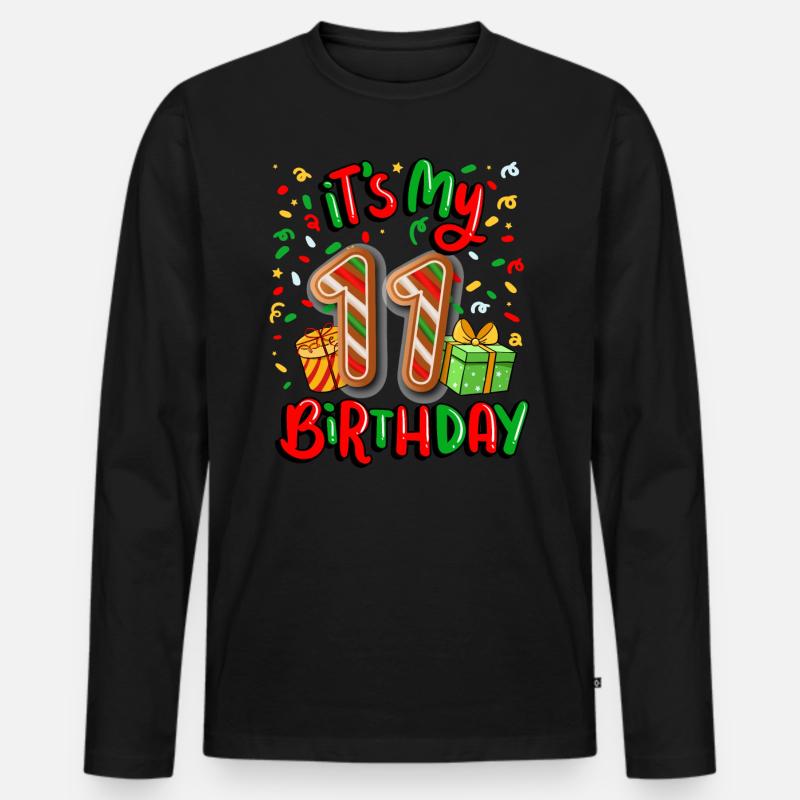 Es Ist Mein 11. Geburtstag Weihnachtsgeschenk 11. - Männer Premium Bio Langarmshirt - Schwarz