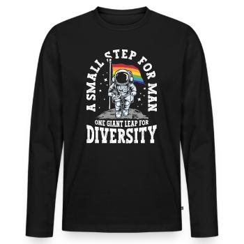A small step for man A big step - Men's Premium Organic Long Sleeve Shirt - black - Front - Nico (187cm)