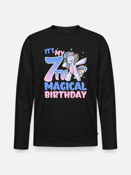 It's my 7th magical birthday - Men's Premium Organic Long Sleeve Shirt - black