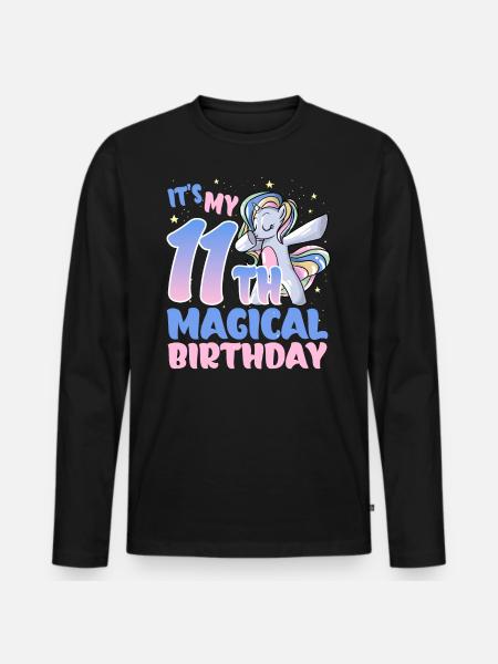 It's my 11th magical birthday - Men's Premium Organic Long Sleeve Shirt - black