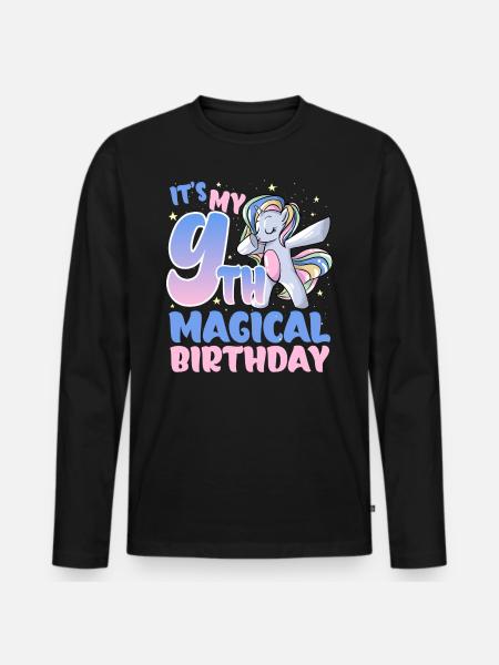 It's my 9th magical birthday - Men's Premium Organic Long Sleeve Shirt - black