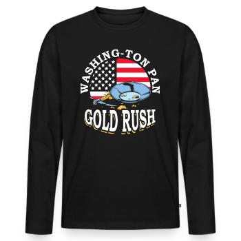 Washing-ton Pan Gold Rush Mining July 4 Miner - Men's Premium Organic Long Sleeve Shirt - black - Front - Nico (187cm)
