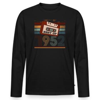 Best Of 1952 | Chemise d’anniversaire | Anniversaire - T-shirt manches longues Premium bio Homme - noir - Devant - Nico (187cm)