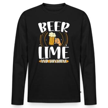 Beer lime and sunshine | Beer lovers - Men's Premium Organic Long Sleeve Shirt - black - Front - Nico (187cm)