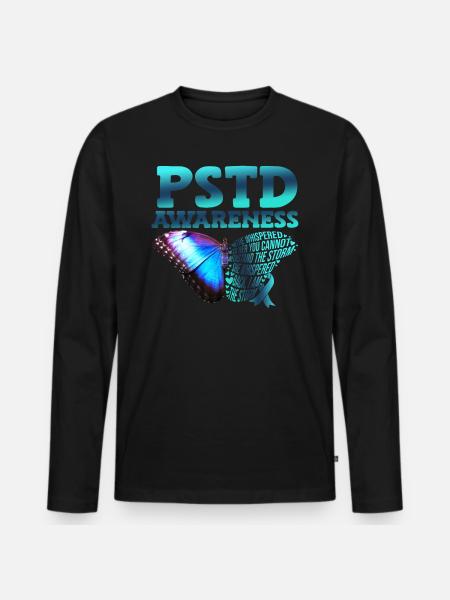 Pstd awareness Post-traumatic - Men's Premium Organic Long Sleeve Shirt - black